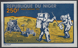 Нигер 1972, Аполло 17, 1 марка без зубцов